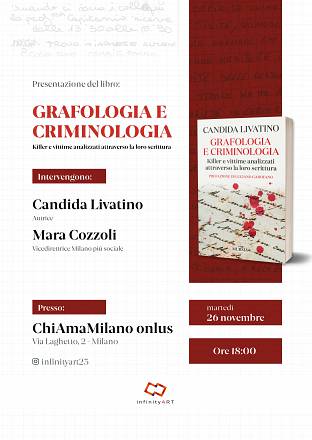 Presentazione libro “grafologia e criminologia. killer e vittime analizzati attraverso la loro scrittura di candida livatino.